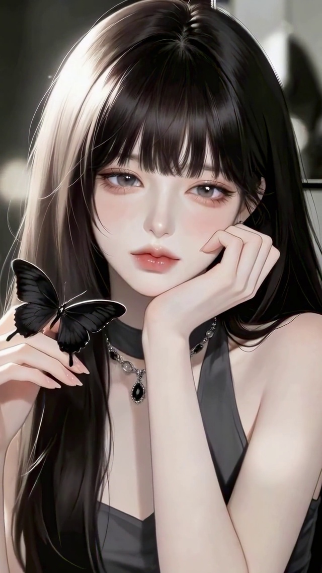 纯欲系暗调指尖蝴蝶少女