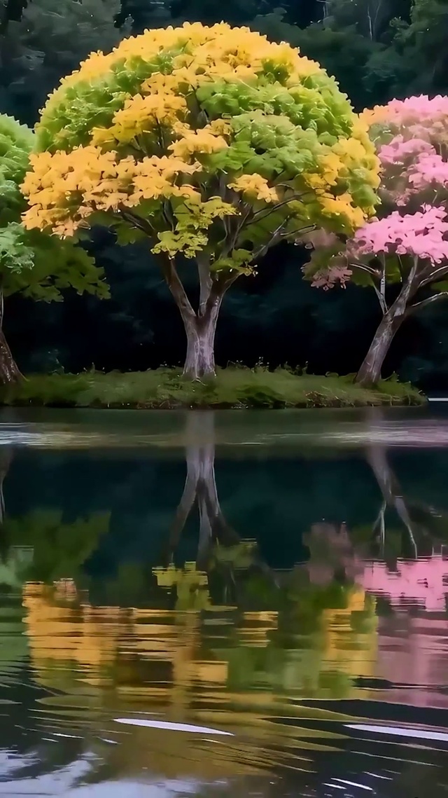 护眼树木河流