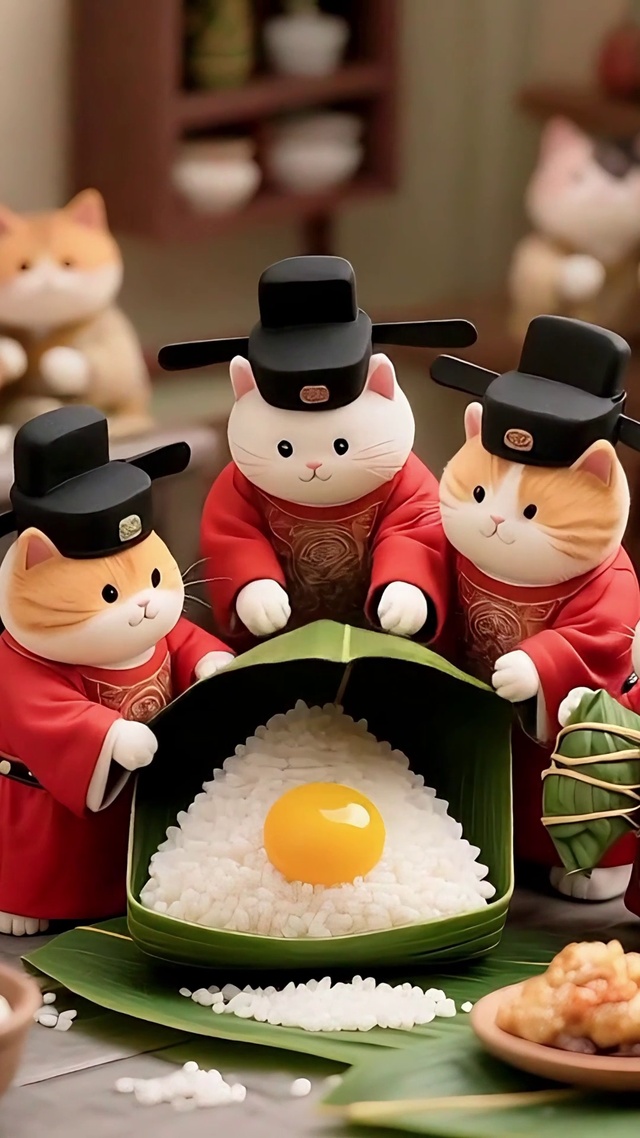 招财猫官包粽仪式