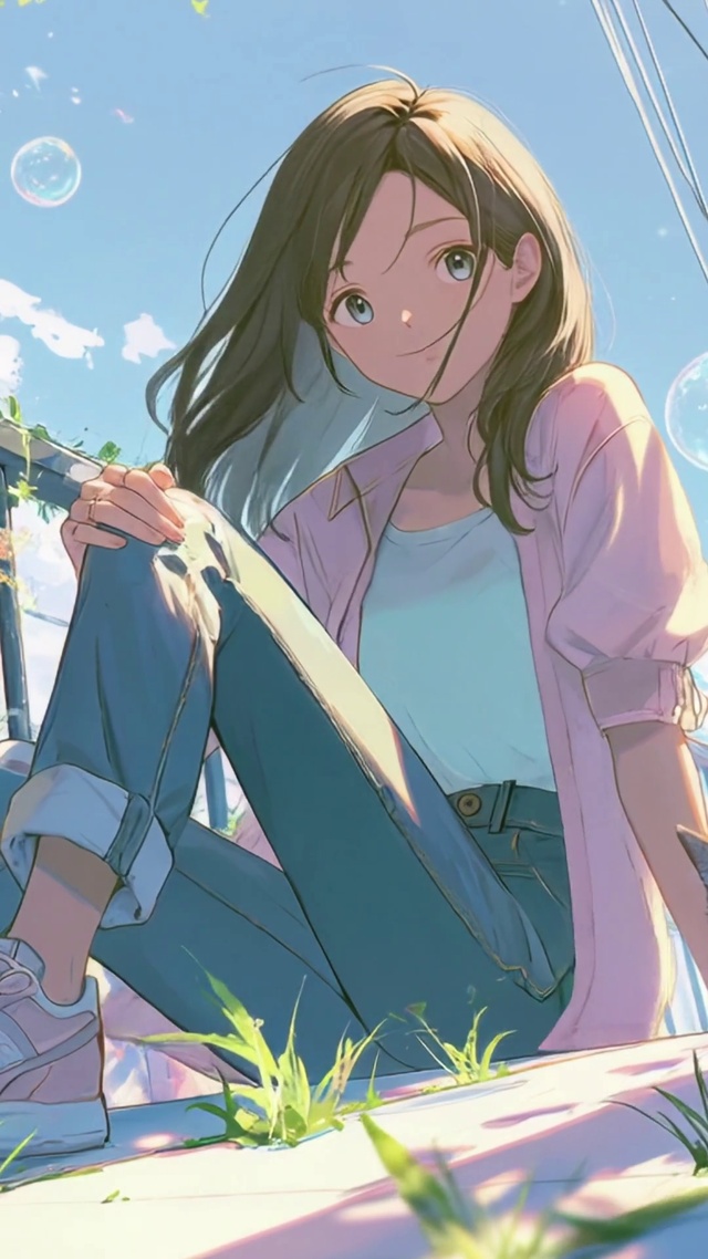 街头少女和猫