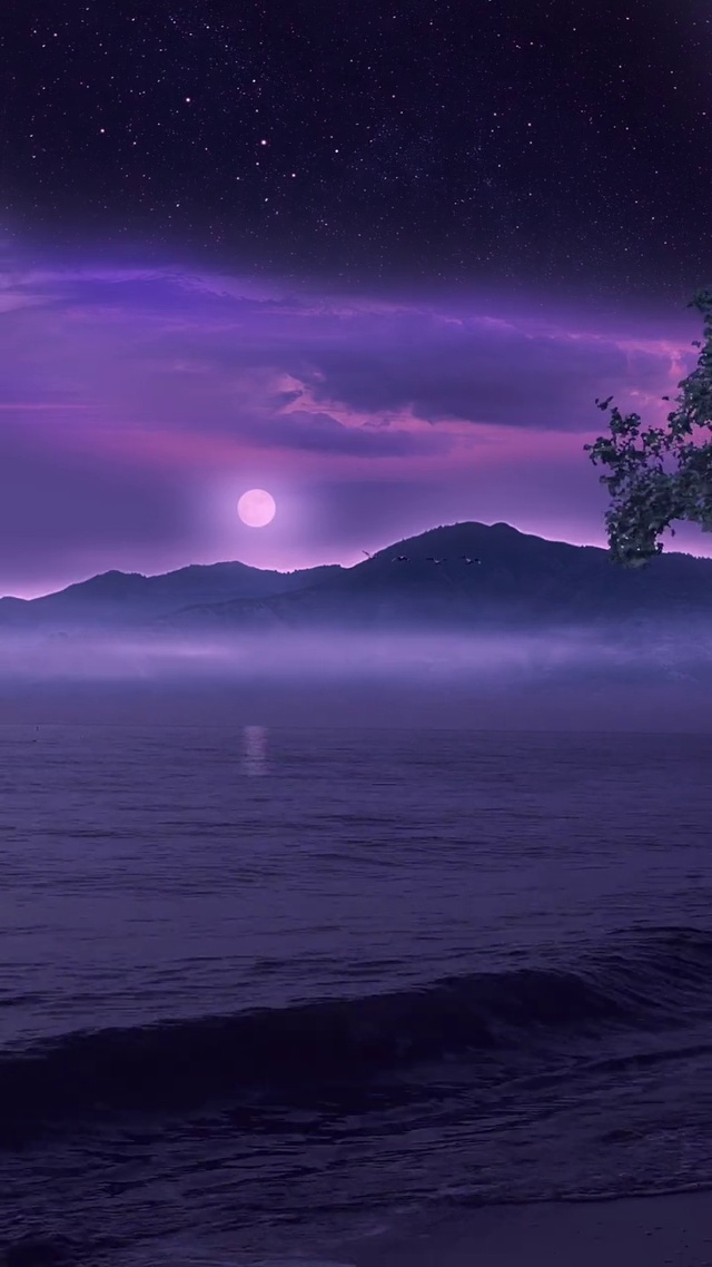 “山水醉星辰，月色照涟漪”