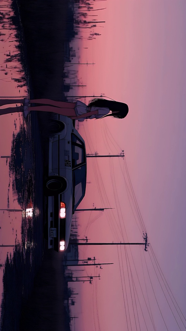 少女和汽车