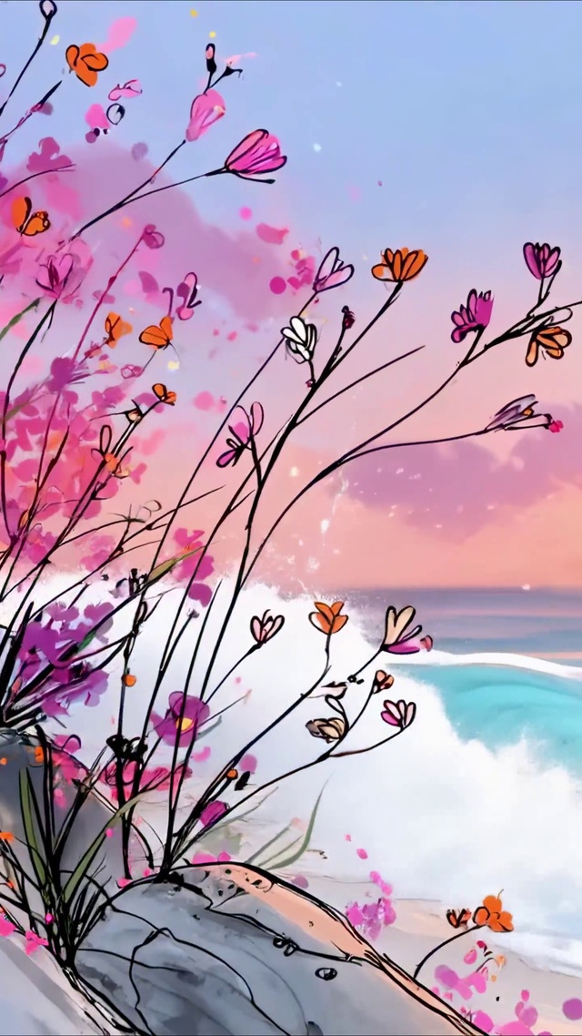 海岸落日地平线