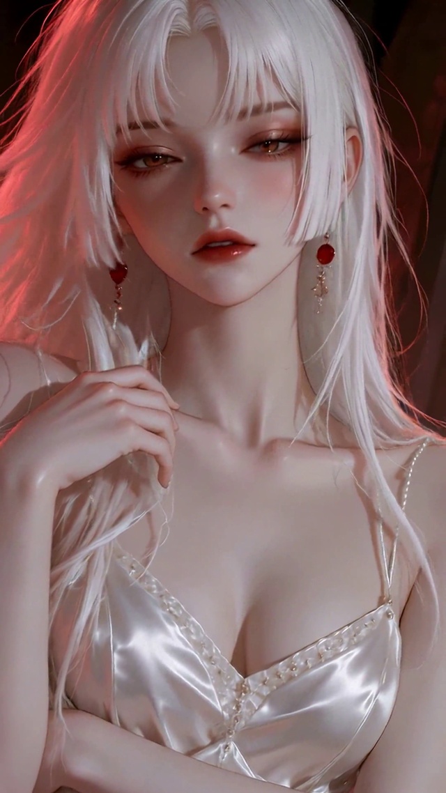 暗夜玫瑰：白发美女