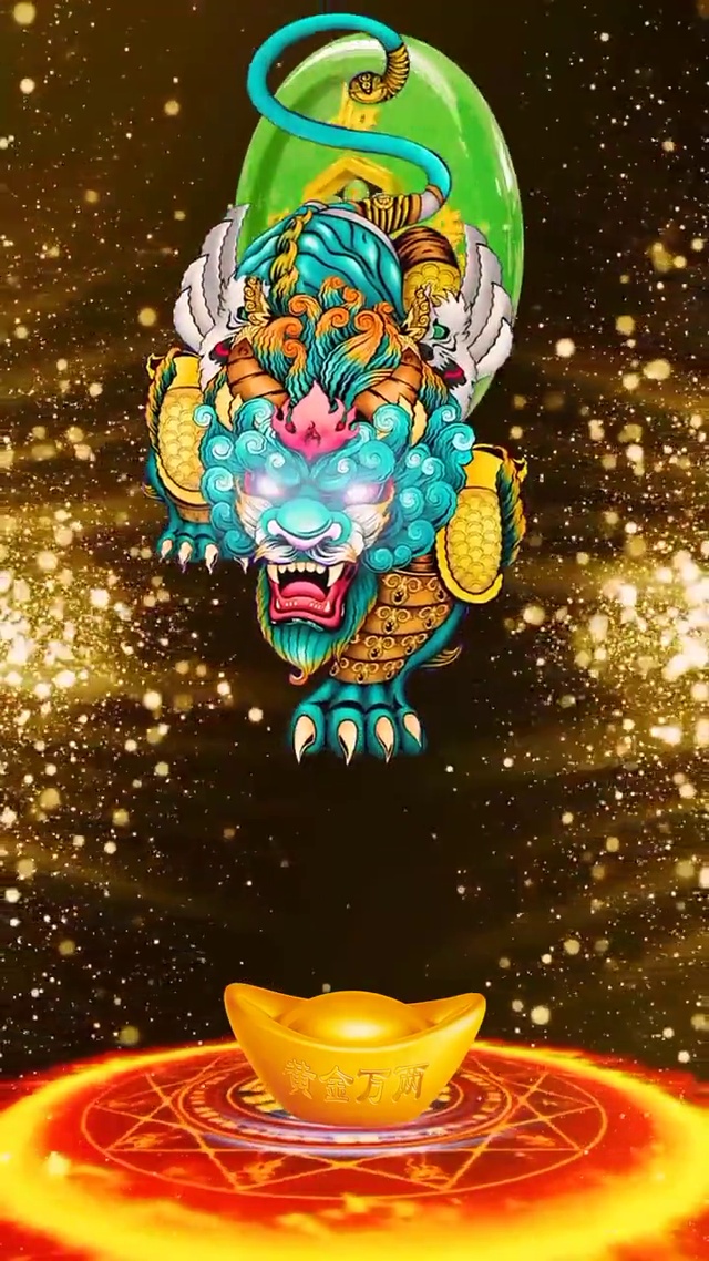 麒麟踏祥云 招财进宝