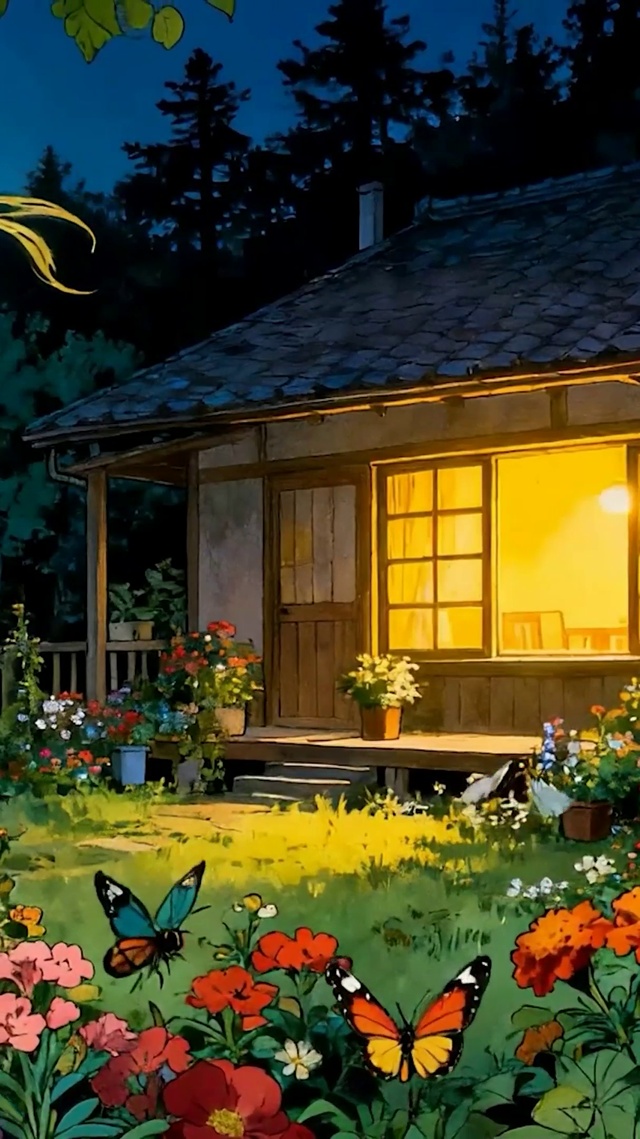 夜景花草树木