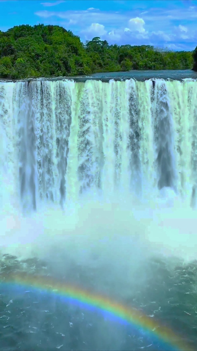 唯美彩虹瀑布4K