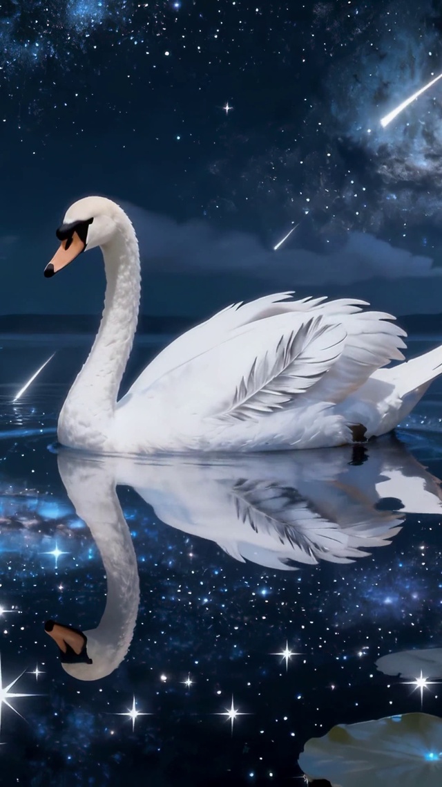 星河湖上天鹅