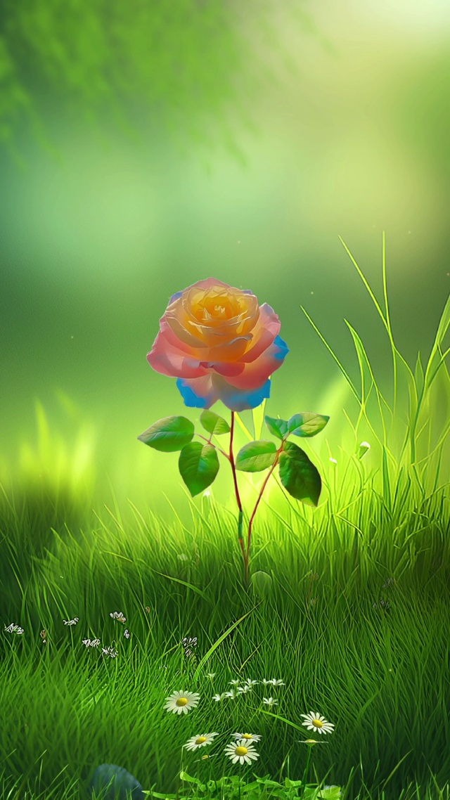 清新护眼绿-治愈小花