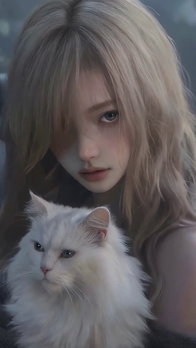 女孩与猫咪