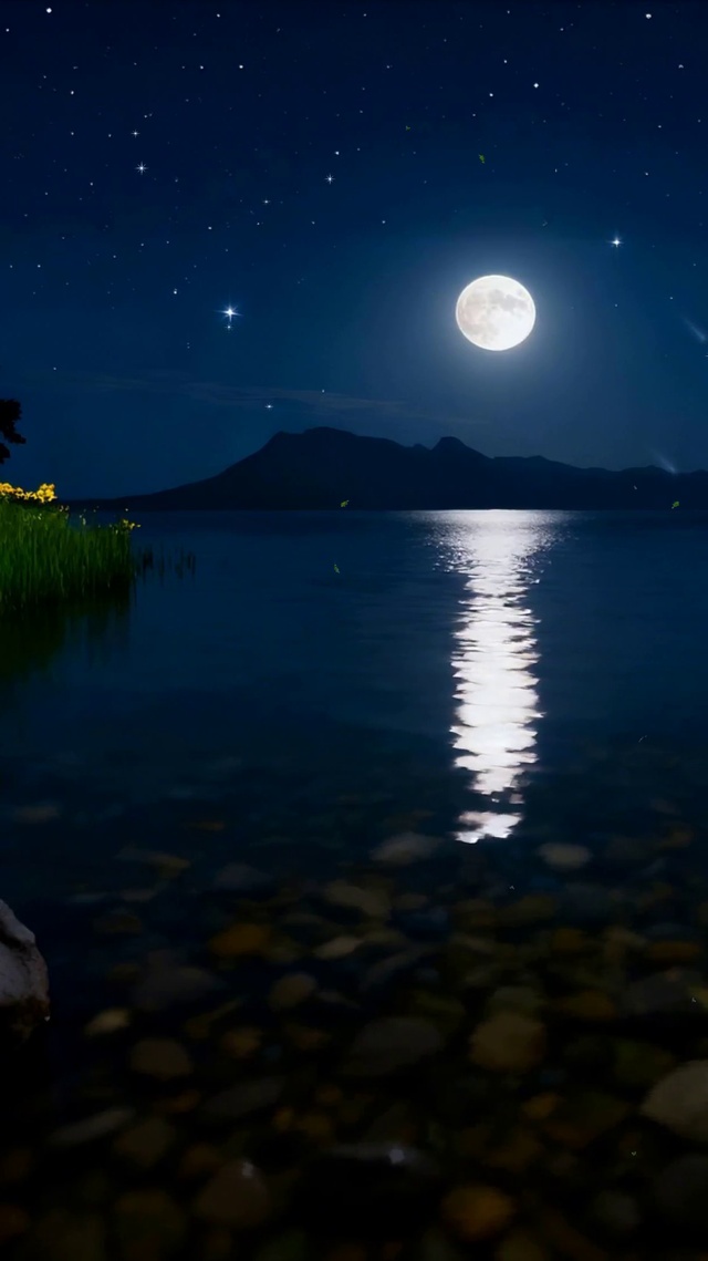 夜景树木