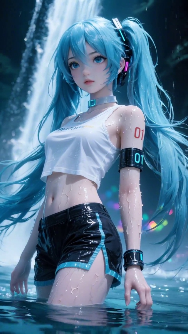 蓝发少女初音