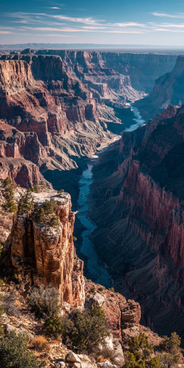 红崖千仞，一河穿谷