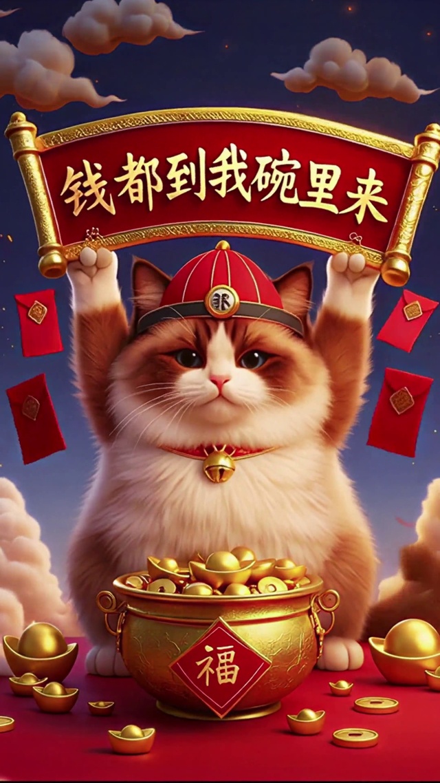钱来招财猫 无缝循环