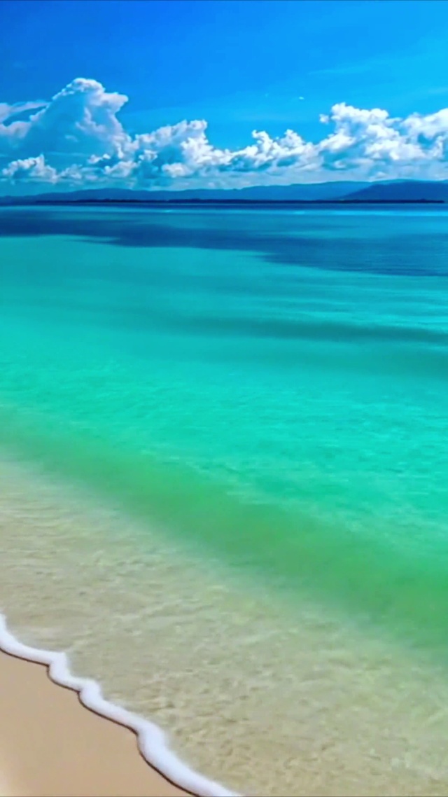 唯美沙滩海浪4K