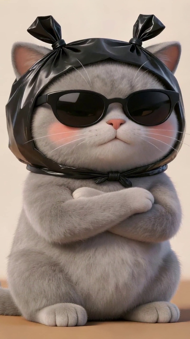 拽萌可爱墨镜猫咪