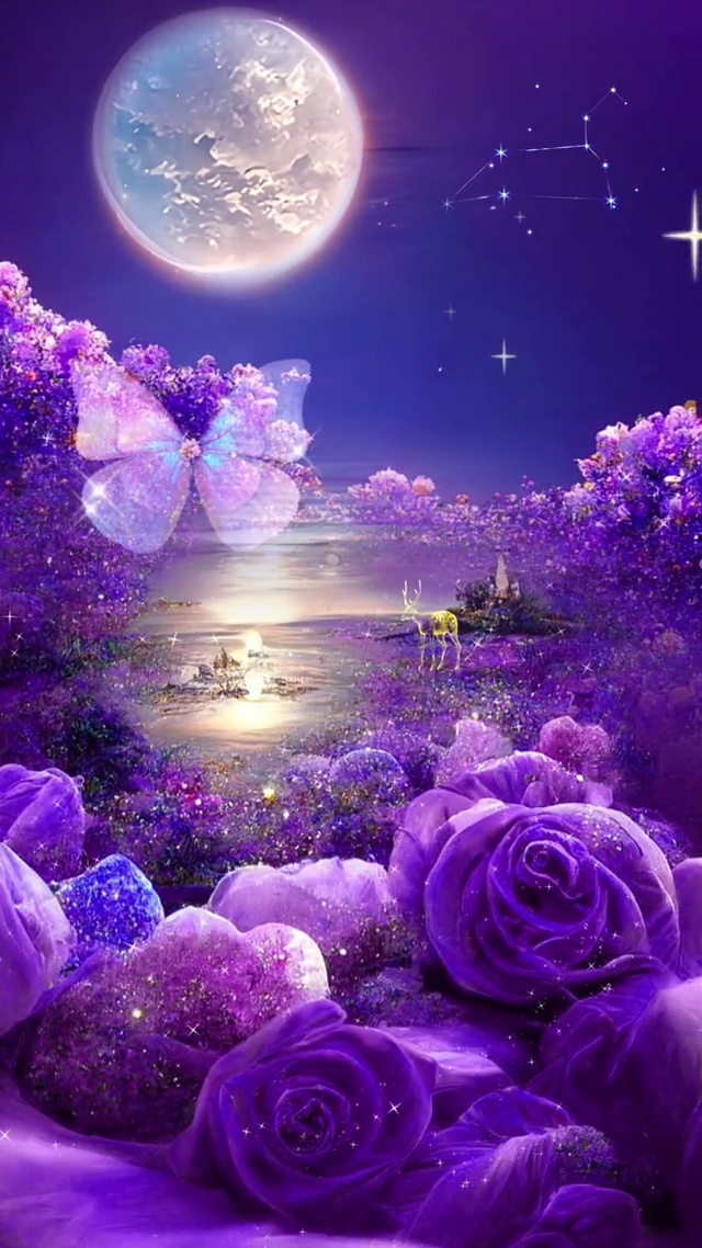 月入紫海，温柔浪漫。