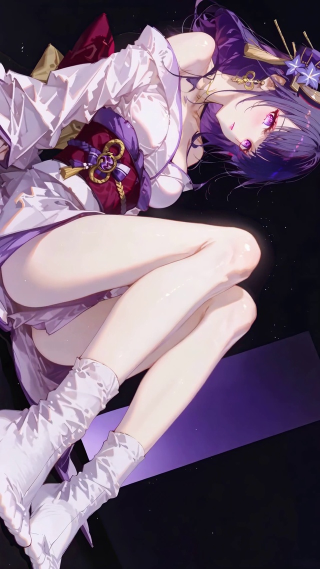 雷电将军紫发美少女