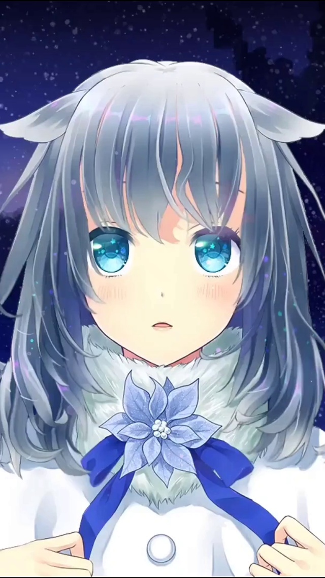 雪中的猫耳少女