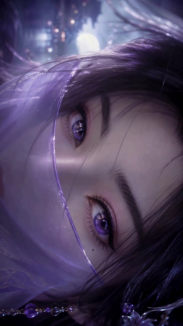 紫眸薄纱少女