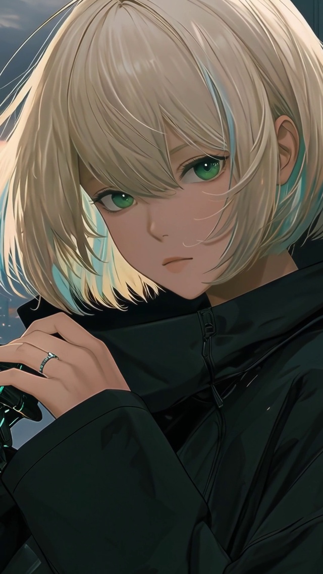 二次元绿瞳女孩