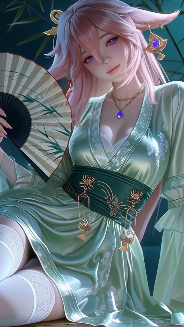 月夜竹林的八重神子