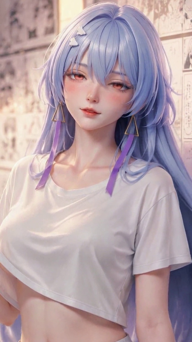紫发清纯二次元美少女