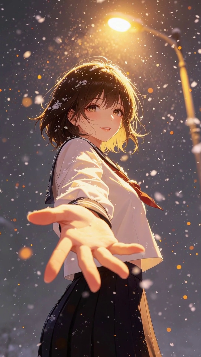 二次元雪中女孩