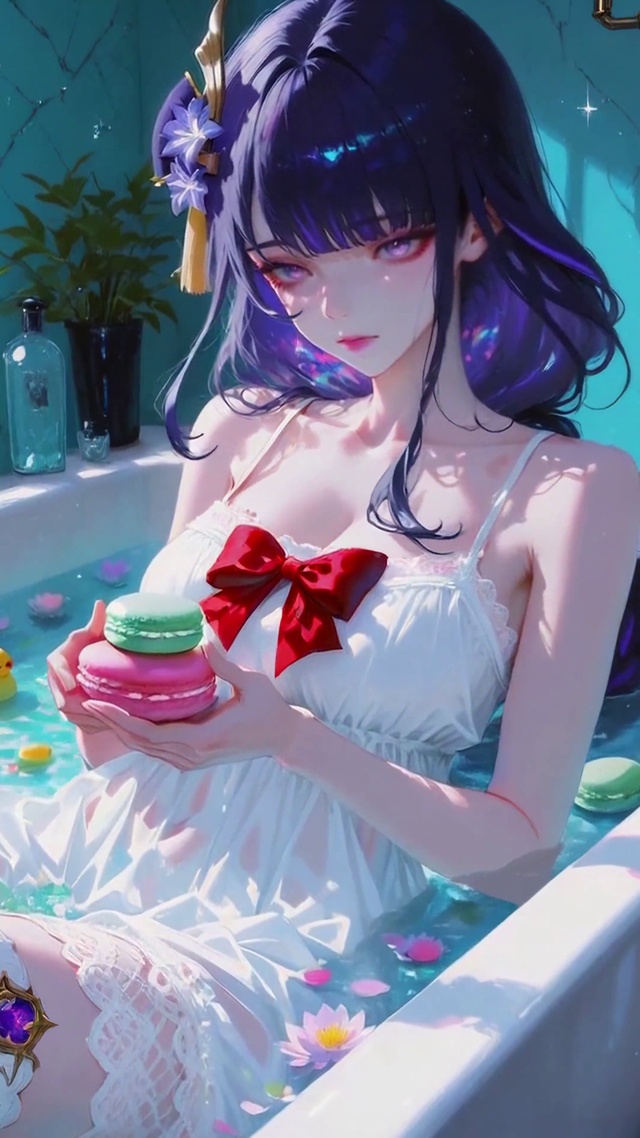 浴缸里的马卡龙少女