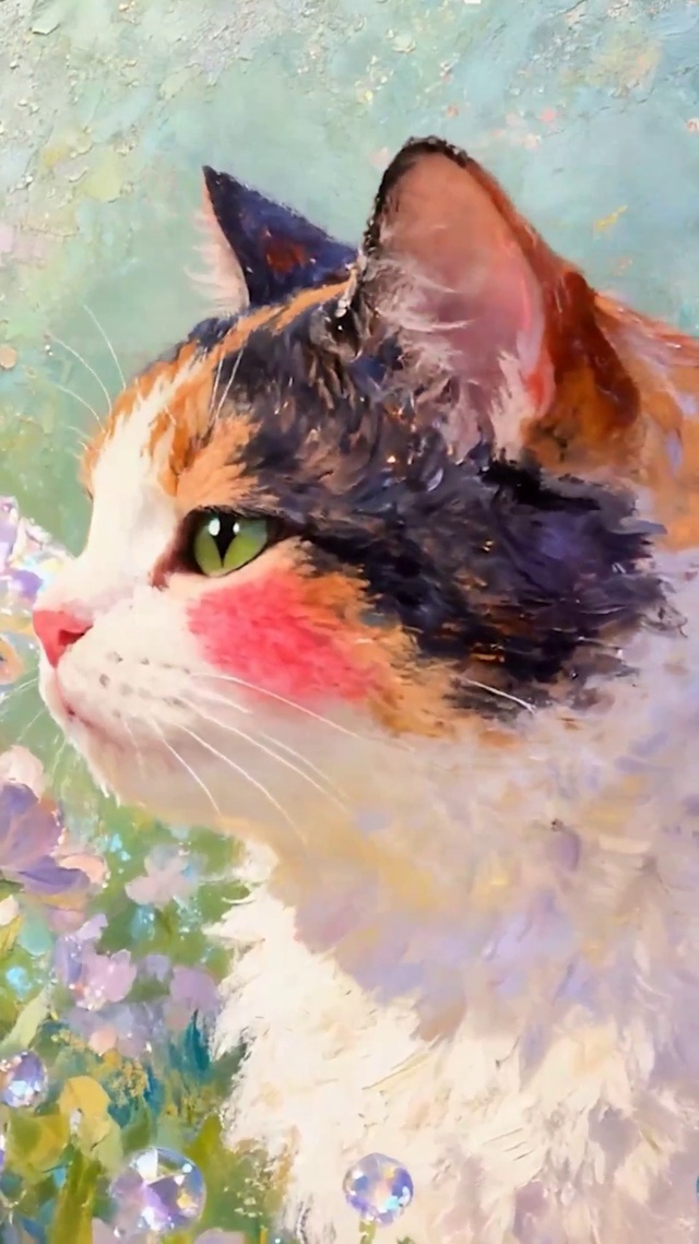 花丛中猫咪