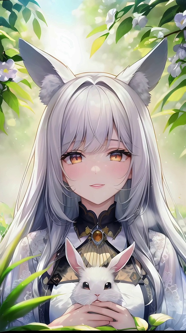 抱兔子的女孩