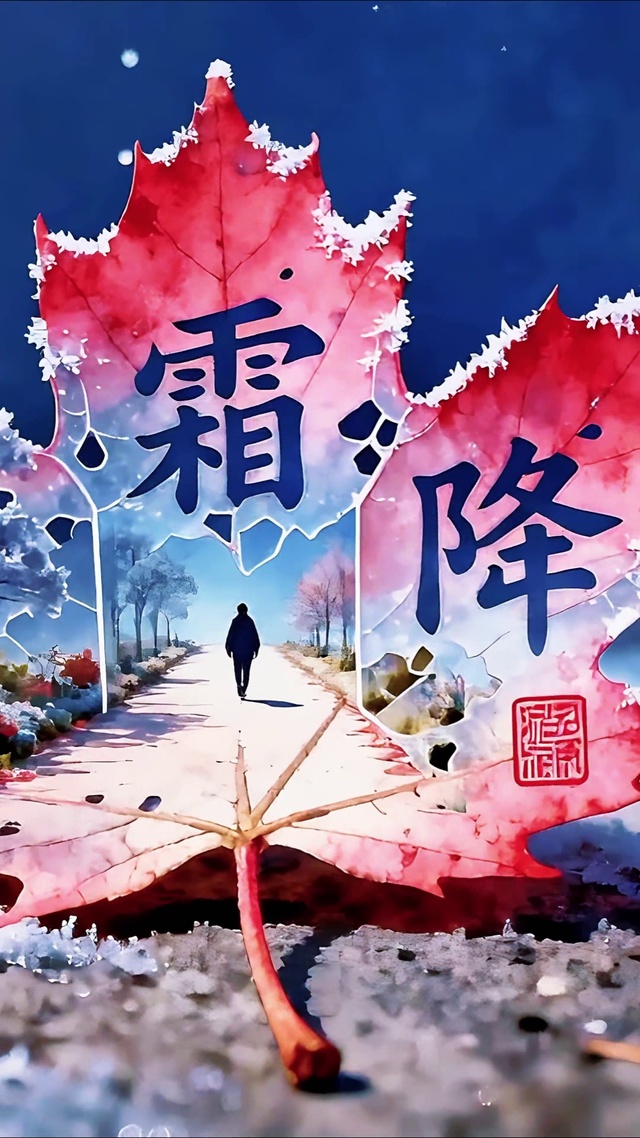 霜降唯美枫叶