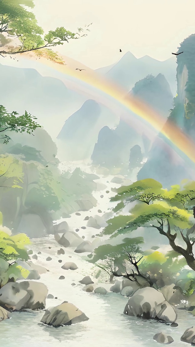 国风水墨山水画