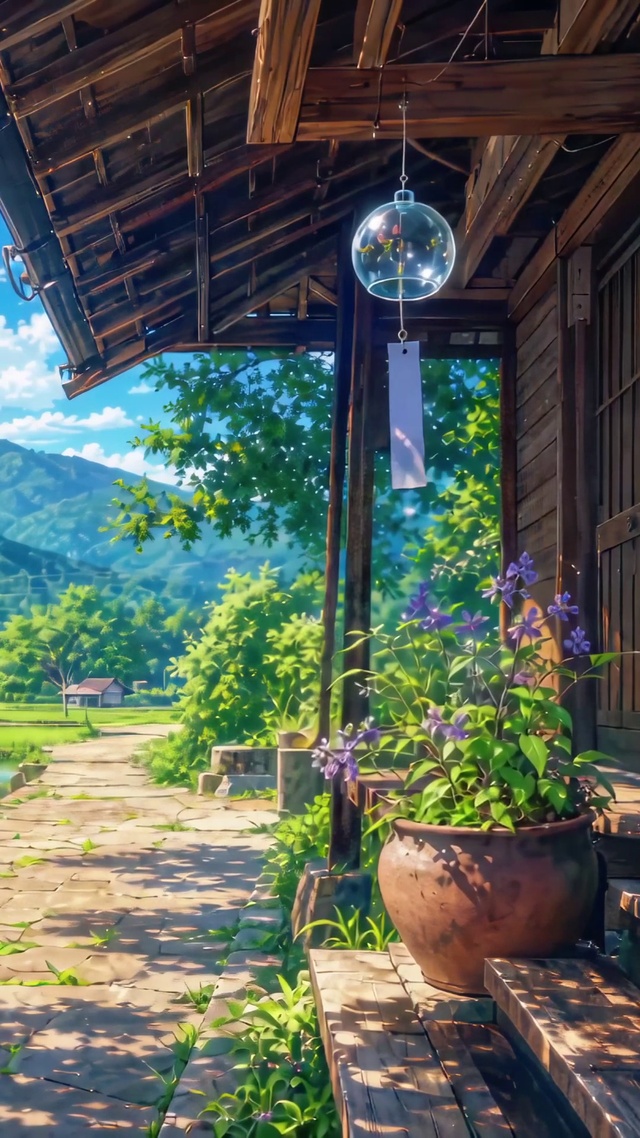 风铃与稻田