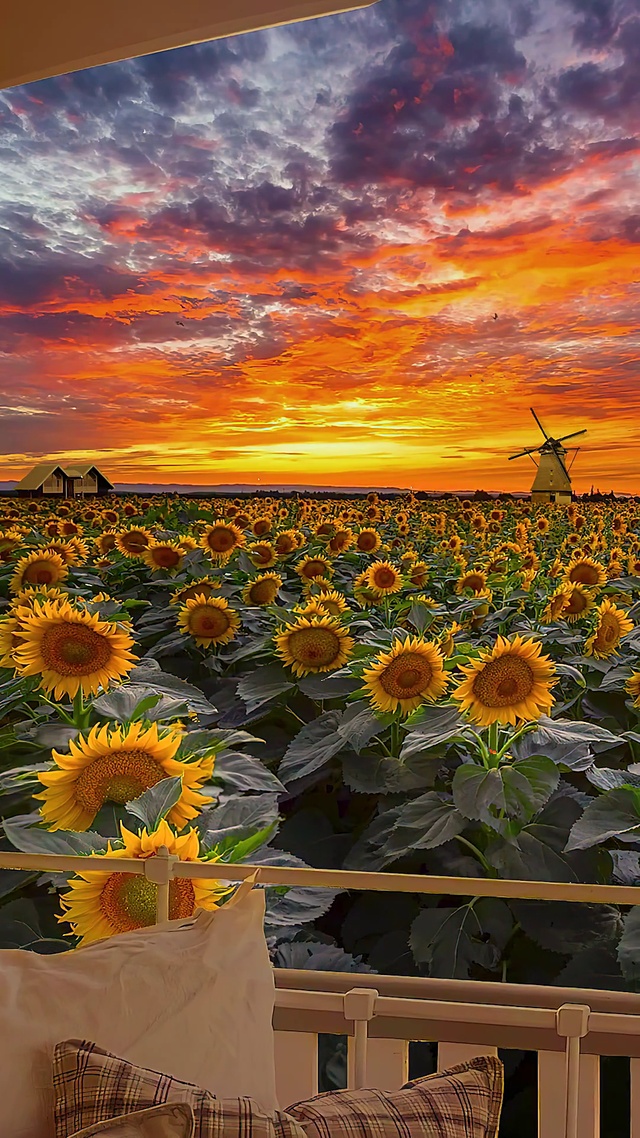 夕阳向日葵花海