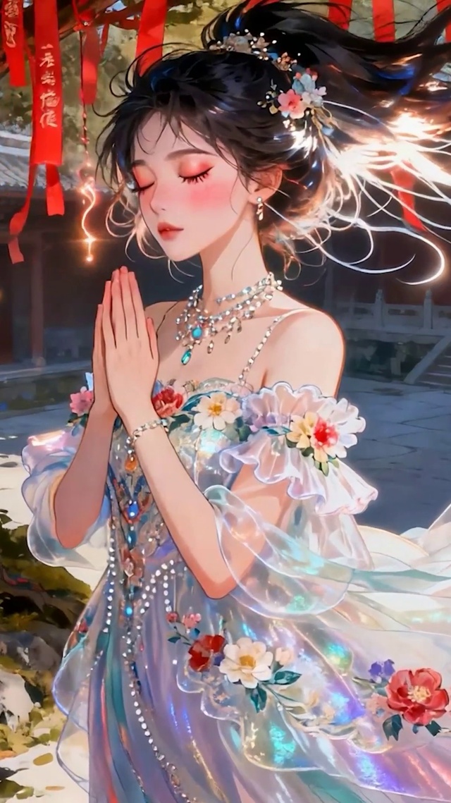 许愿树下女孩