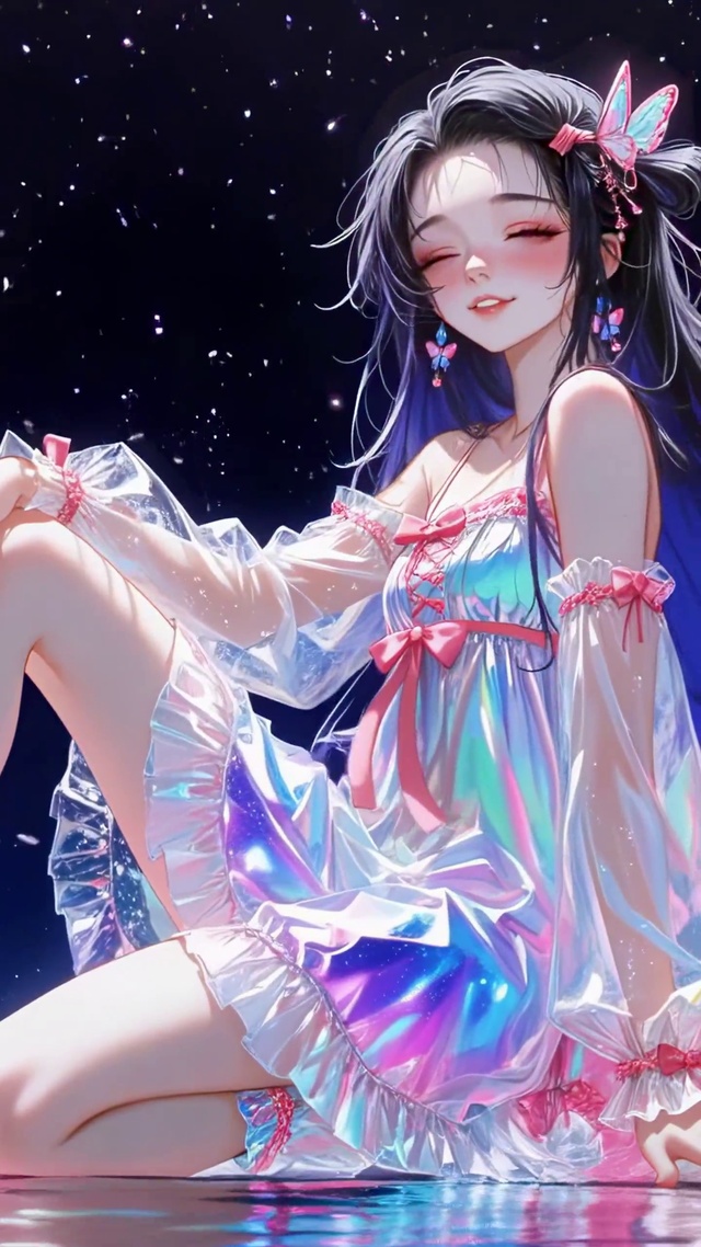 星夜蝶舞的幻彩少女