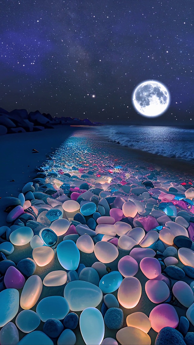 星空下的玻璃海滩