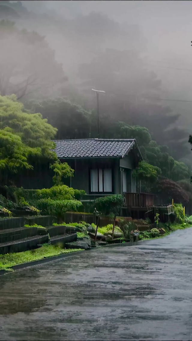 雨天乡村别墅(风景手机动态壁纸) - 风景手机壁纸下载 - 元气壁纸