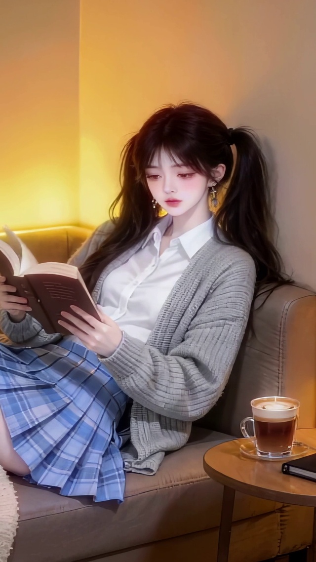 看书女孩高清4k