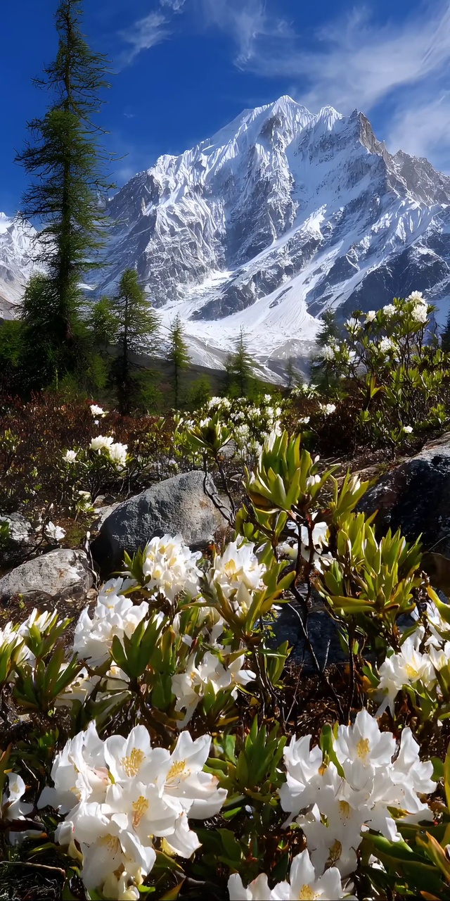 当白鹃花遇见雪山
