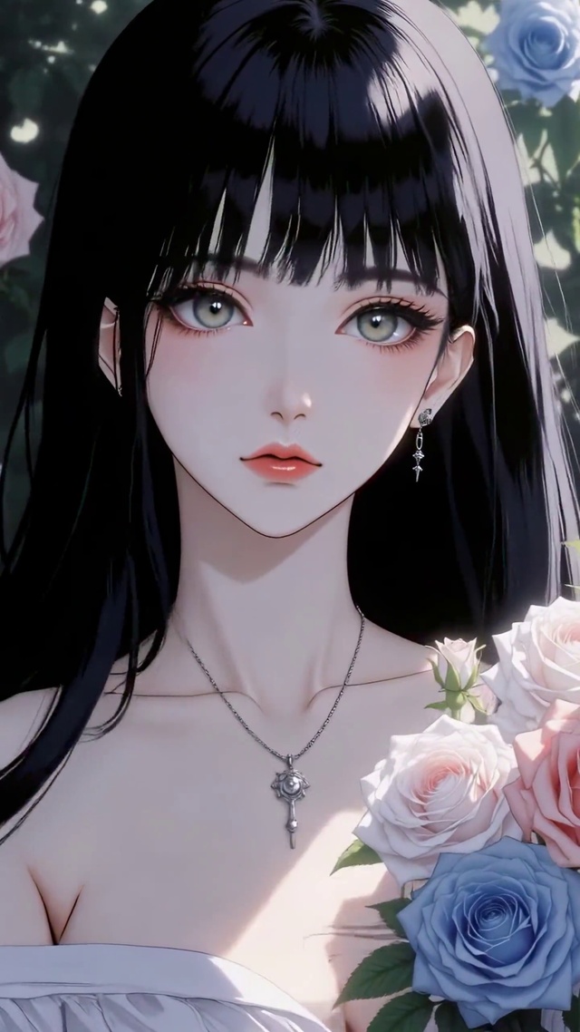 冷感黑发少女