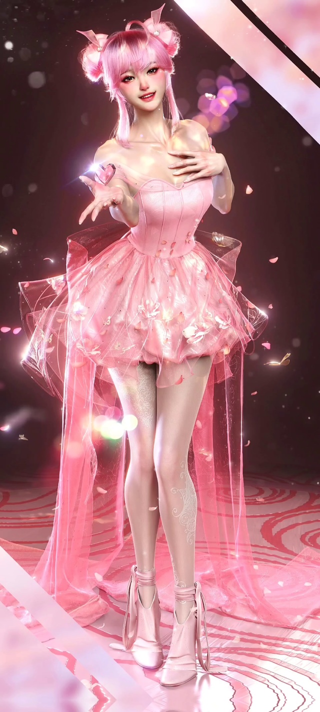 王者荣耀瑶妹粉色花开婚纱4K