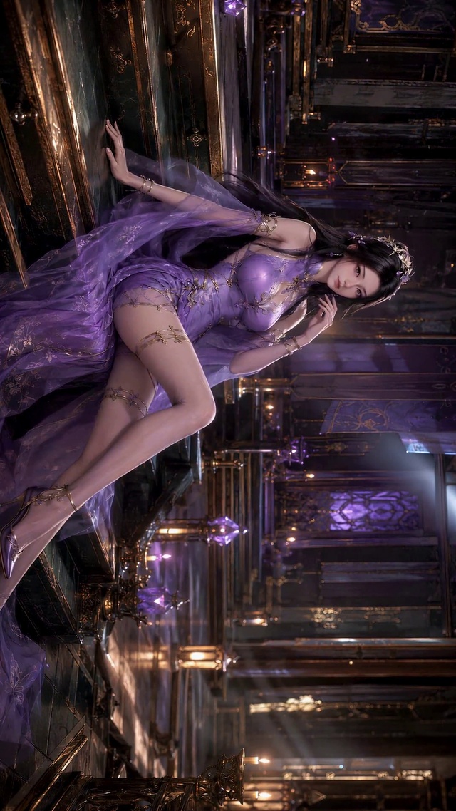 （免费）长腿紫裙高贵女神-紫灵