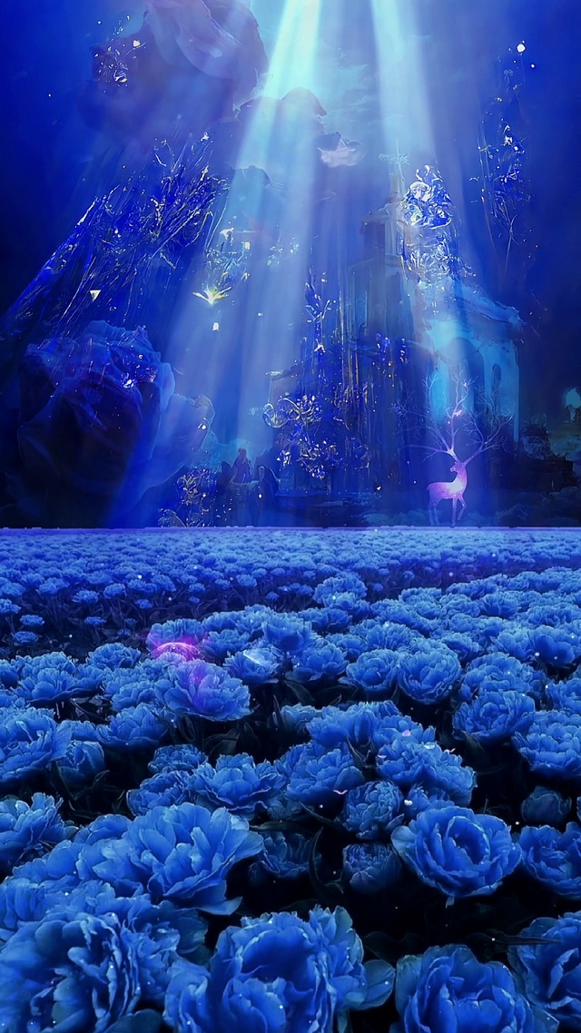 奇幻蓝色花海
