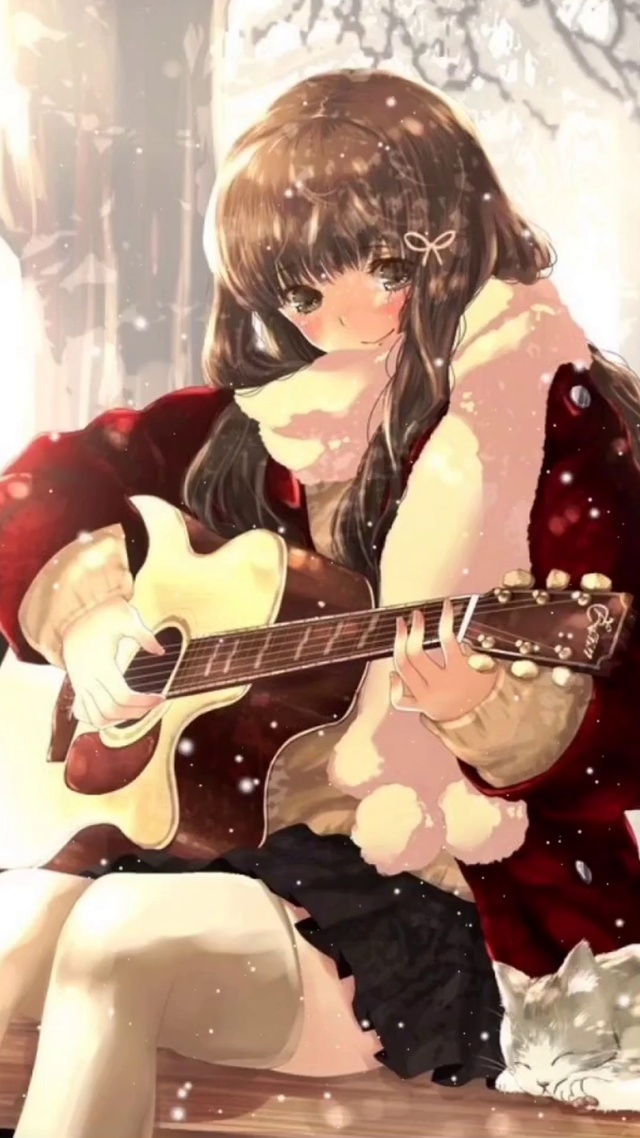 雪中弹吉他的少女