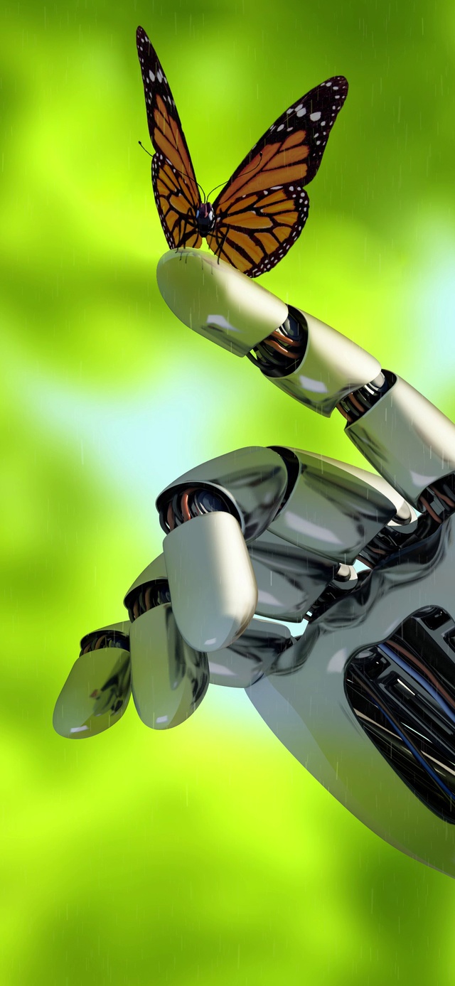 4K 蝴蝶与机器人
