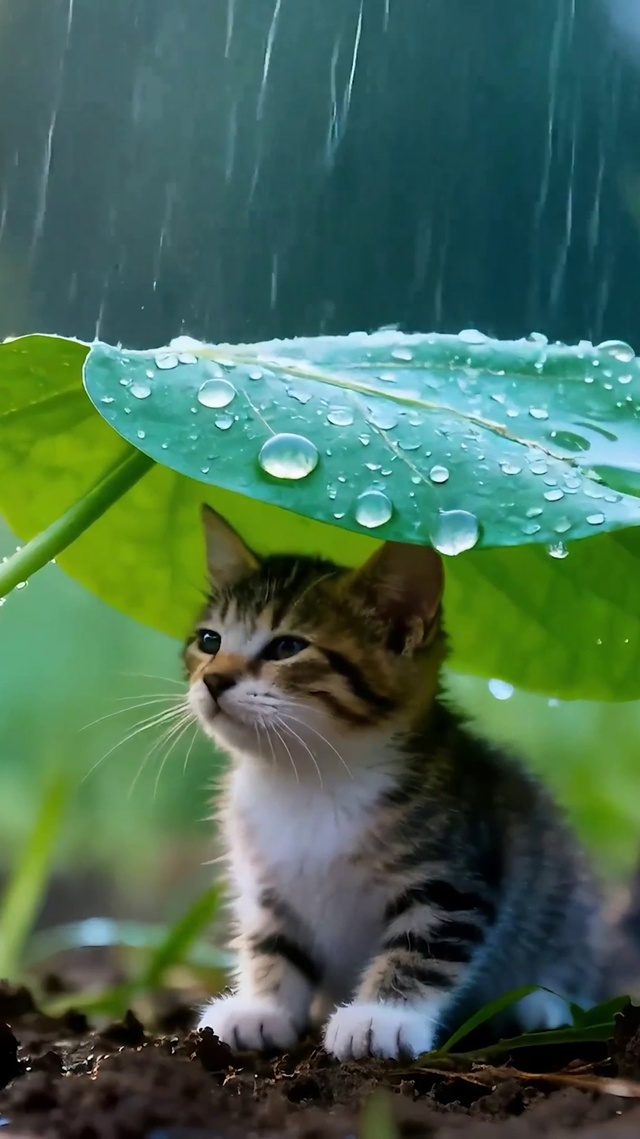 下雨天猫咪