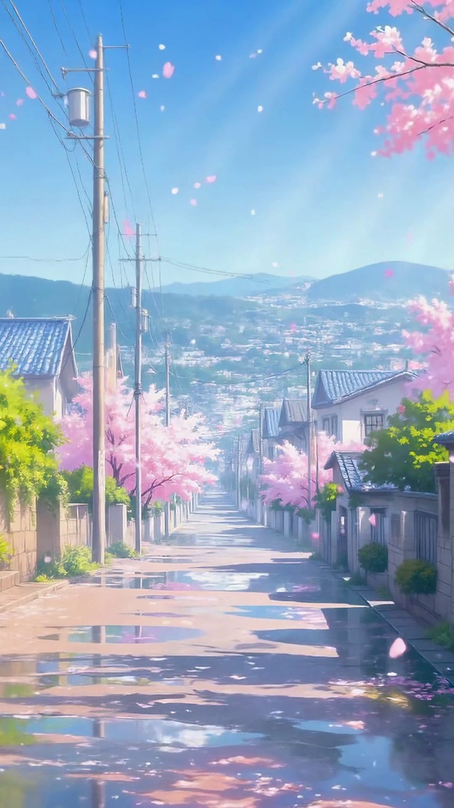 春日樱花日式小巷