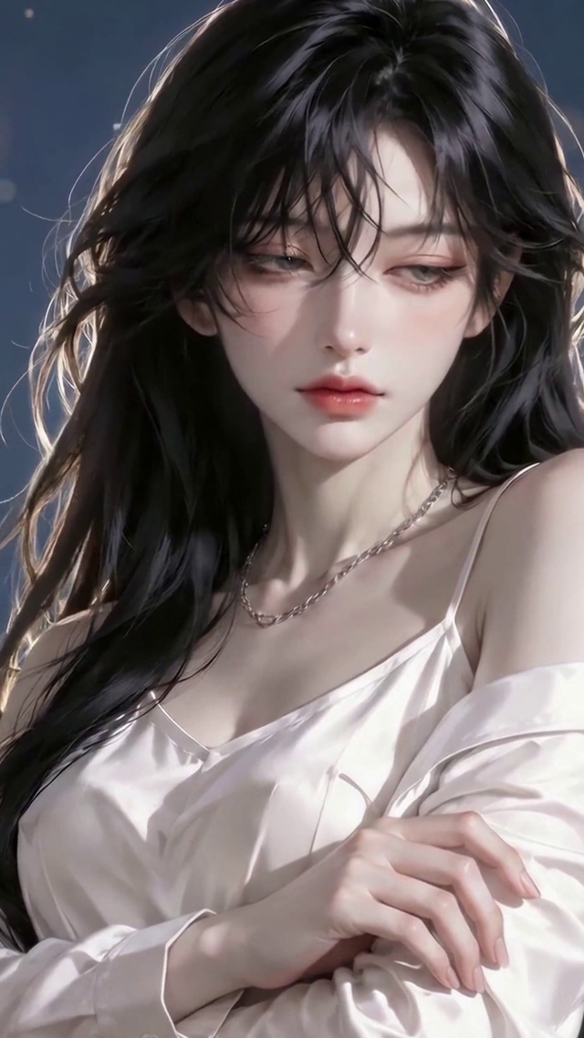 飘雪清纯黑发美少女